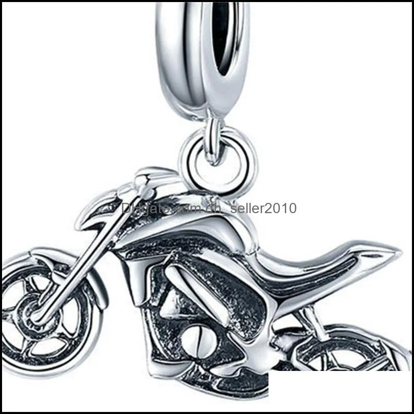 925 Sterling Silver Motorcycle Original jewelry Charm for 3mm Bracelet Accessories DIY charm make