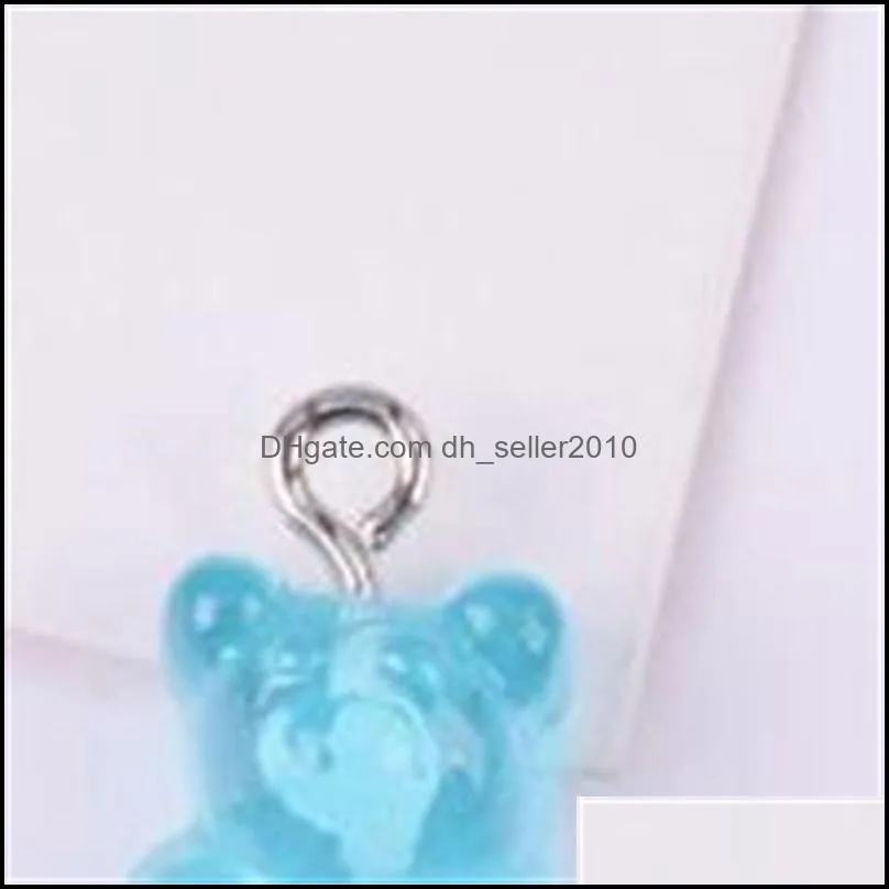 32pcs resin gummy bear candy necklace charms very cute keychain pendant necklace pendant for DIY decoration 161 U2