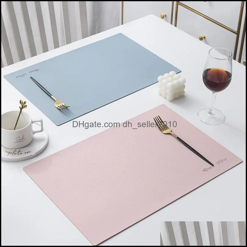 Cilected Nordic Simple Artificial Leather Placemat PU Soft Waterproof And Oil Proof Cutlery Insulation Pad Home Table Decor