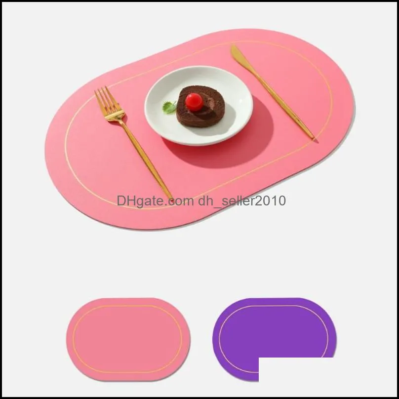 Insulation Oilproof Leather Placemat Western Food Dining Tableware Table Mat Bowl Cup Kitchen Accessories