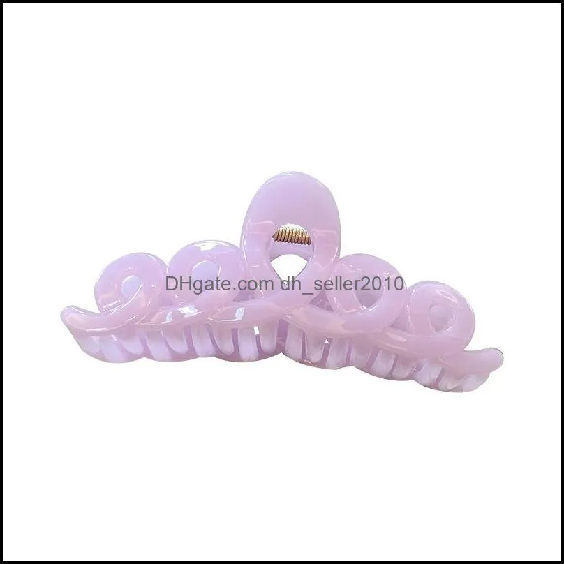 Woman Fashion Accessories After Bath Nonslip Jaw Clips Simplicity Crown Shape Big Hairs Holder Girl Temperament Resin Hair Clamps 2 4dw