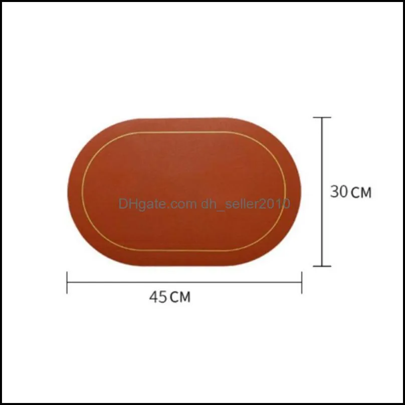 Insulation Oilproof Leather Placemat Western Food Dining Tableware Table Mat Bowl Cup Kitchen Accessories