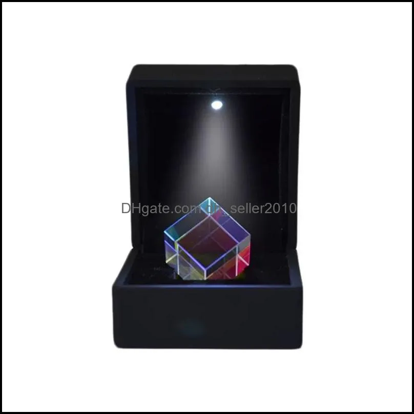 LED Lighted Ring Box Earring Ring Wedding Gift Package Jewelry Display Packaging Lights Jewelry Creatived Case Holder 164 R2