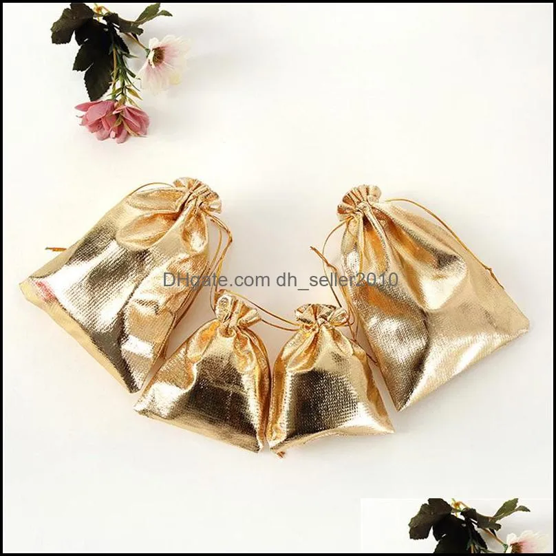 6x9cm 7X9cm 9x12cm 13x18cm Fashion Gold Plated Gauze Satin Jewelry Bags Jewelry Christmas Gift Pouches Bag