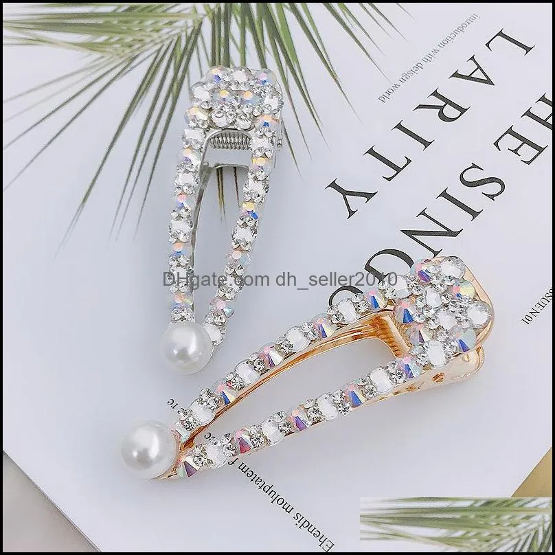 INS Crystal Rhinestone Hair Clips Lady Wedding Party Bling Bling HairPins Fashion Girl Barrettes Woman Jewelry wholesale 253 Q2