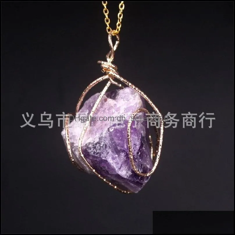 Natural Amethyst Pendants For Charms Necklace Women Men Sweater Chain Lemon Quartz Stone Fluorit Charms Diy Jewelry Making 5 5jl K2B