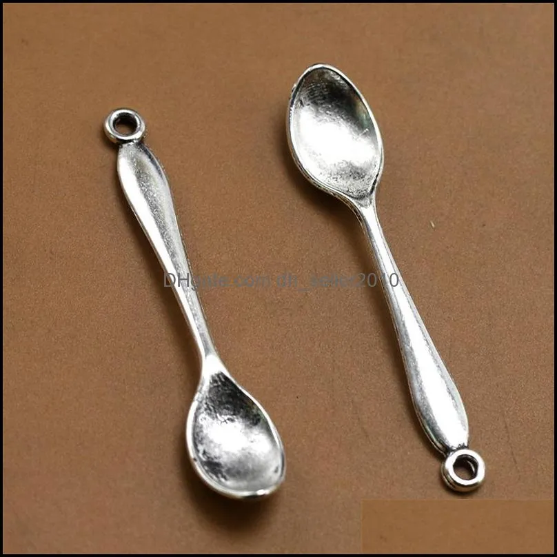 Tone Spoon Charms Pendants Jewelry Making Findings