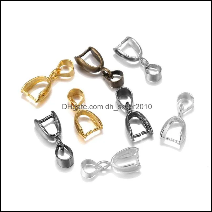 50pcs/lot Gold Copper Pendant Clasps Hook Bails Clips Connectors for Jewelry Making DIY Necklace Pendants Clasp 930 T2