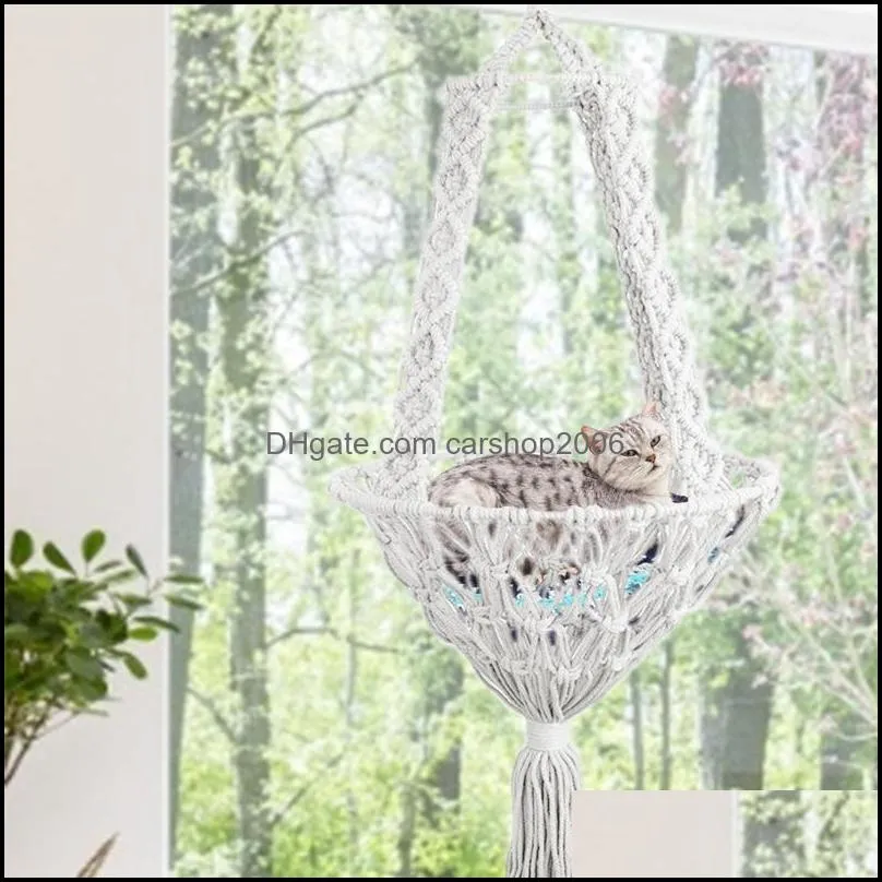 Tapestries Cat Hammock Pet Hanging Woven Fringe Swing Bed Chair Bohemian Home Wall Decoration