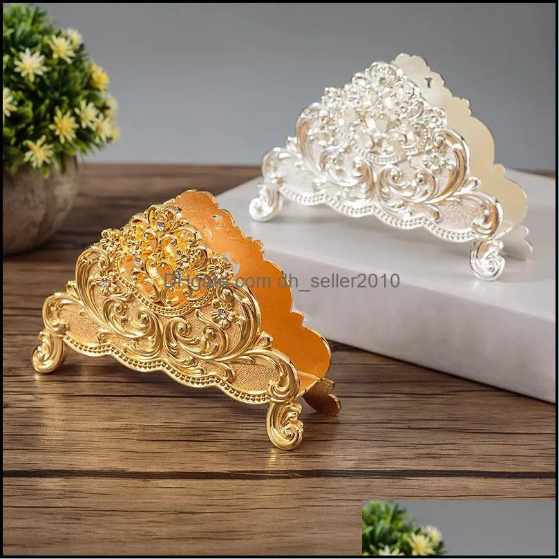 Europe Style Table Holder Napkin Rack Stand Metal Art Craft Home Decoration El Restaurant Desktop Cafe Ornaments