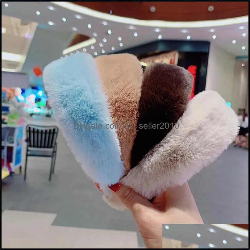 Sweet Retro Women Elegant Rabbit Fur Headbands Hairbands Vintage Hair Accessories Hair Bands Winter Party Jewelry Headband Gift 33 N2