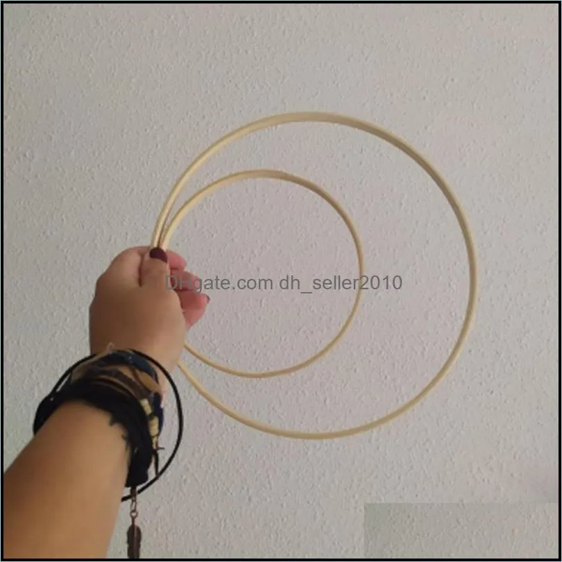 5Pcs Home Decor Bamboo Ring Wooden Round Circle Catcher DIY Hoop For Flower Wreath House Garden Plant Hanging Craft