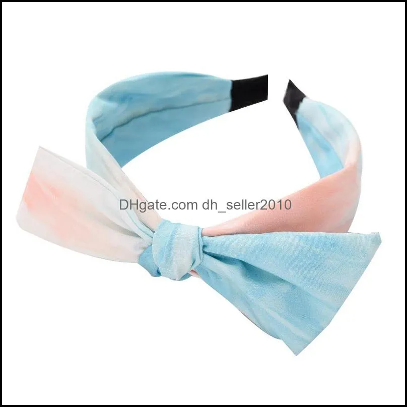 Headbands Jewelry Womens Fashion Soft Splash Tie Dye Cotton Hairband Ladies Summer Stretch Knot Head Hair Bands