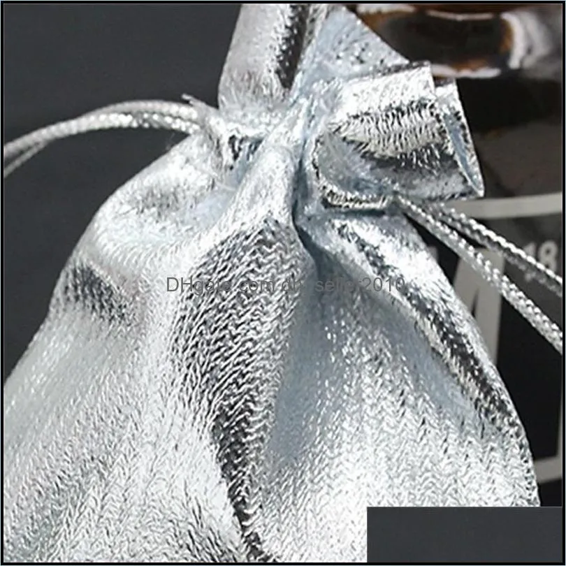 100 Silver Plated Gauze Jewelry Bags 7x9 cm 9x12cm 11x16cm 13x18cmJewelry Gift Pouch Bags For Wedding favors