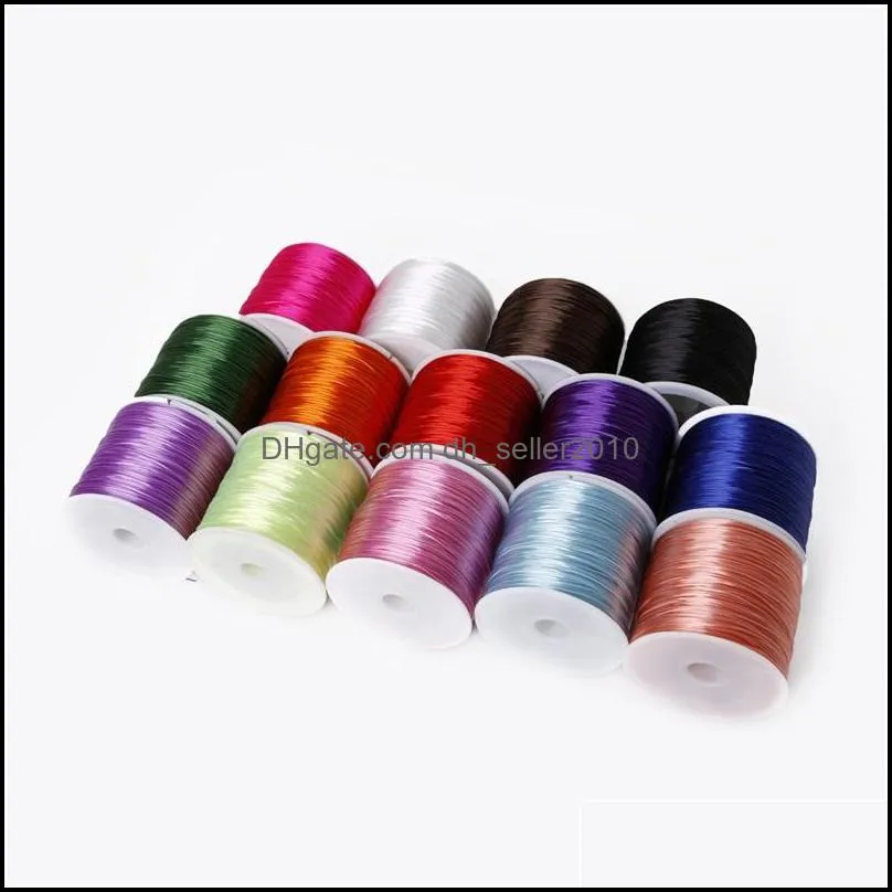 50M/roll 0.7mm Elastic Round Crystal Line Thread Nylon Rubber Stretchy Cord Wire For Jewelry Making Beading Bracelet 14 Colors 1707 Q2