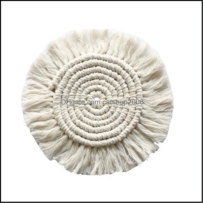 Hand Woven Placemats Table Macrame Heat-insulating Non-Slip Tea Cup For Home Restaurant Ornament