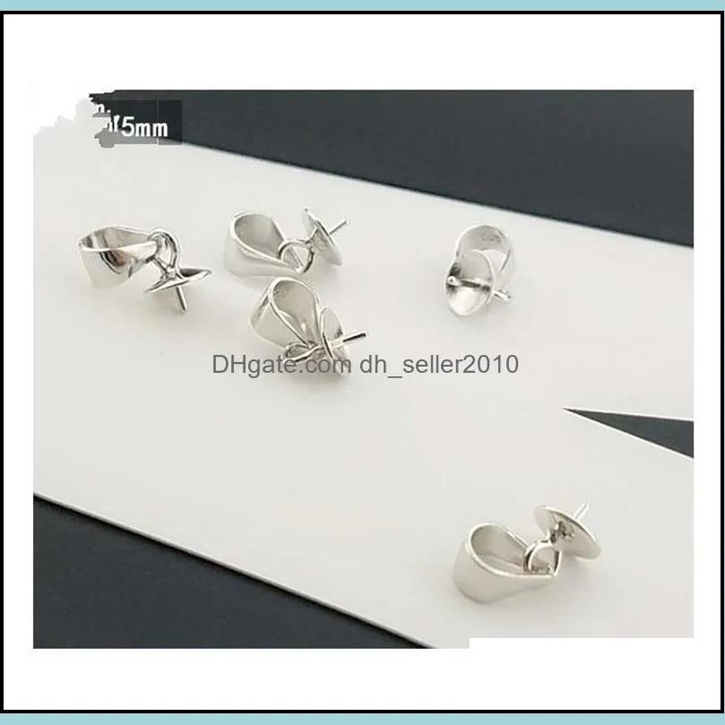 cap S925 sterling silver pearl pendant accessories simple sweet DIY hollow mount for jewelry diy PS8A005 606 K2