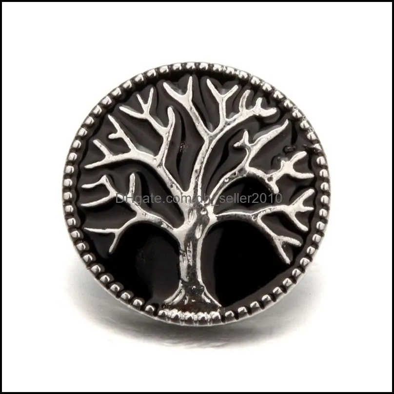 18mm DIY Clasps Tree Of Life Bracelets Necklace Snap Buttons Fashion Jewelry Accessories Components 1 3tz Q2