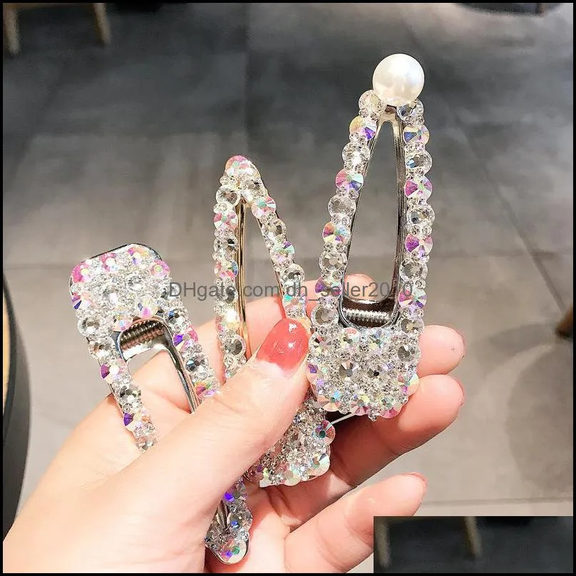 INS Crystal Rhinestone Hair Clips Lady Wedding Party Bling Bling HairPins Fashion Girl Barrettes Woman Jewelry wholesale 253 Q2