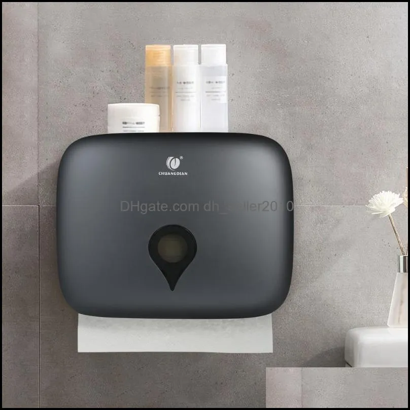 Waterproof Toilet Paper Dispenser Wall Mounted C-fold Towel Holder Large Capacity For El Food Service