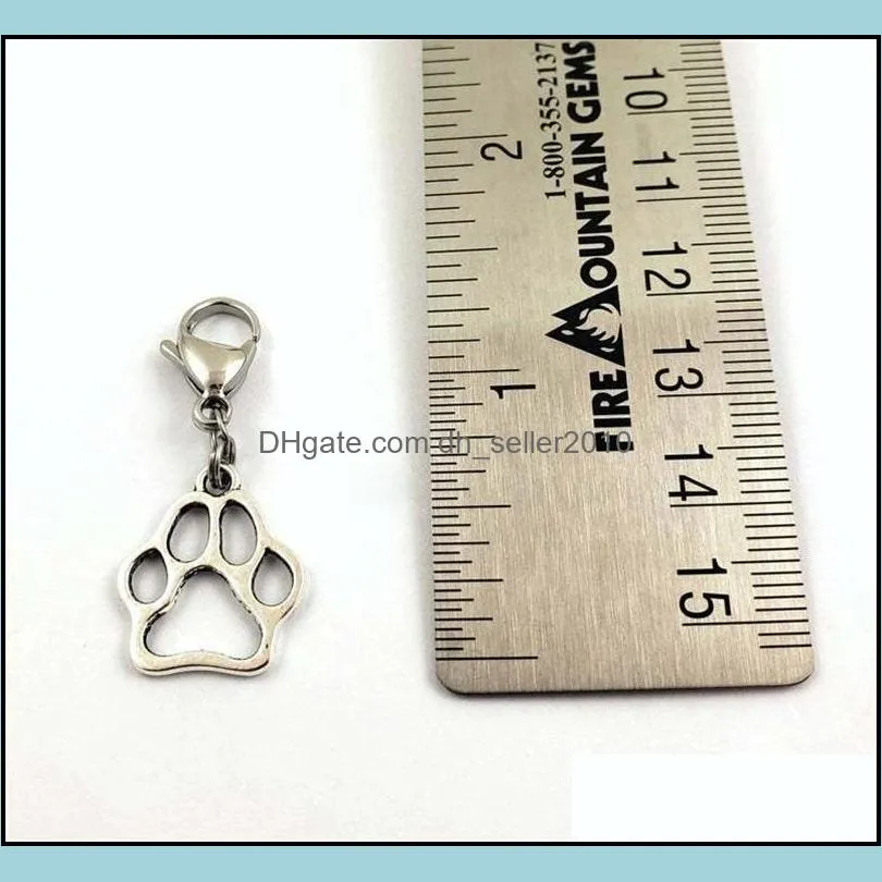 100pcs/lot Mixing Animal Dog Paw Prints & bones & dog bowl Charm Pendant Necklace Bracelet DIY Jewelry Making Finding A40