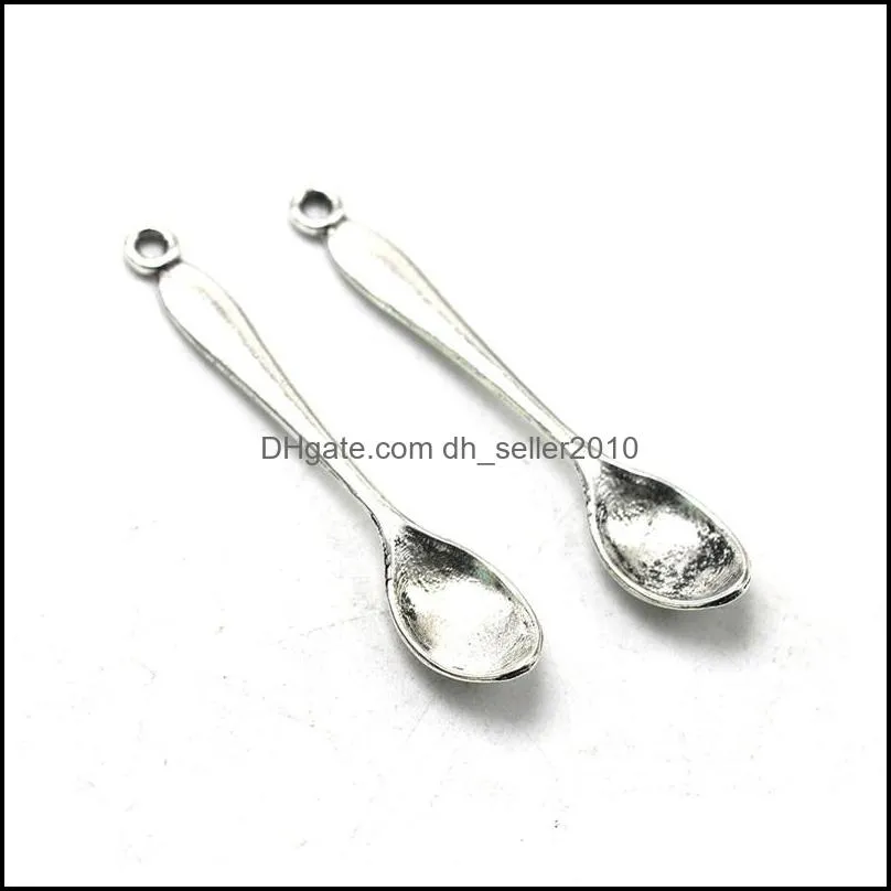 Tone Spoon Charms Pendants Jewelry Making Findings