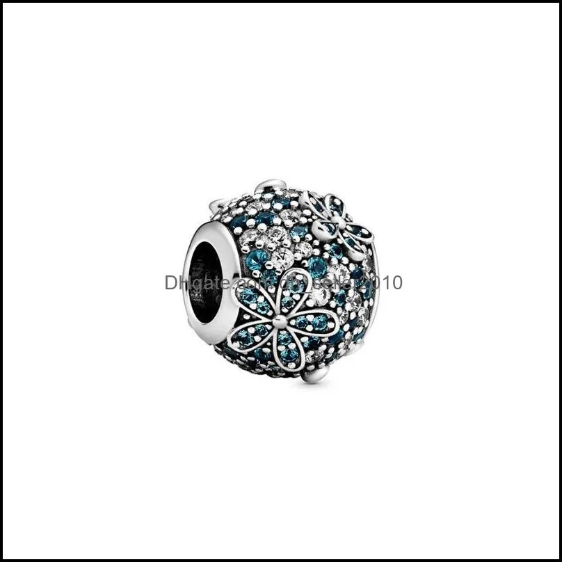 100% Real 925 Sterling Silver Oxidation Flower Bead Fit Original 3mm Bracelets DIY Jewelry Making