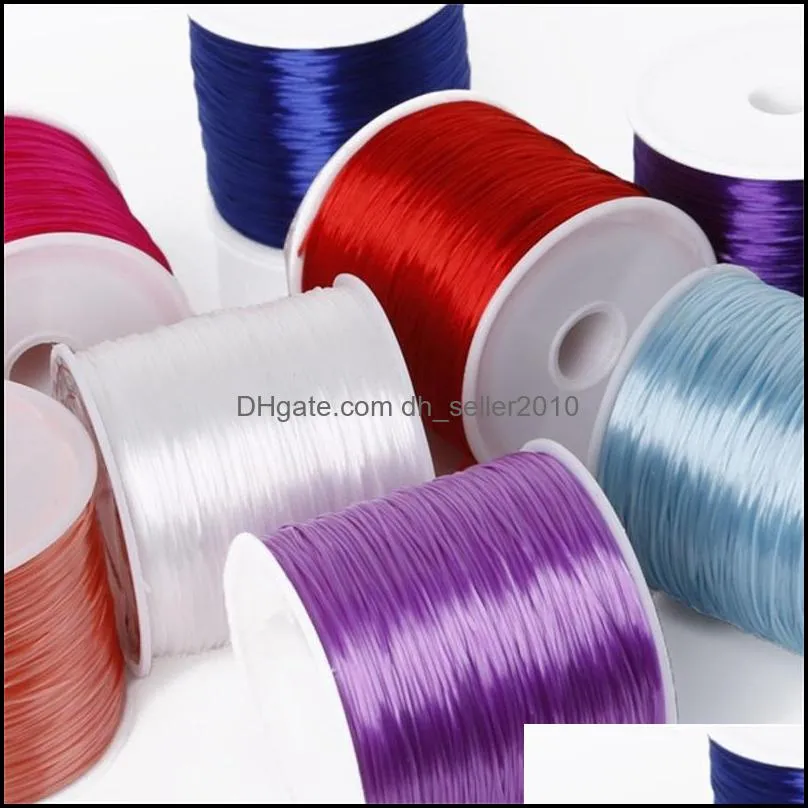 50M/roll 0.7mm Elastic Round Crystal Line Thread Nylon Rubber Stretchy Cord Wire For Jewelry Making Beading Bracelet 14 Colors 1707 Q2