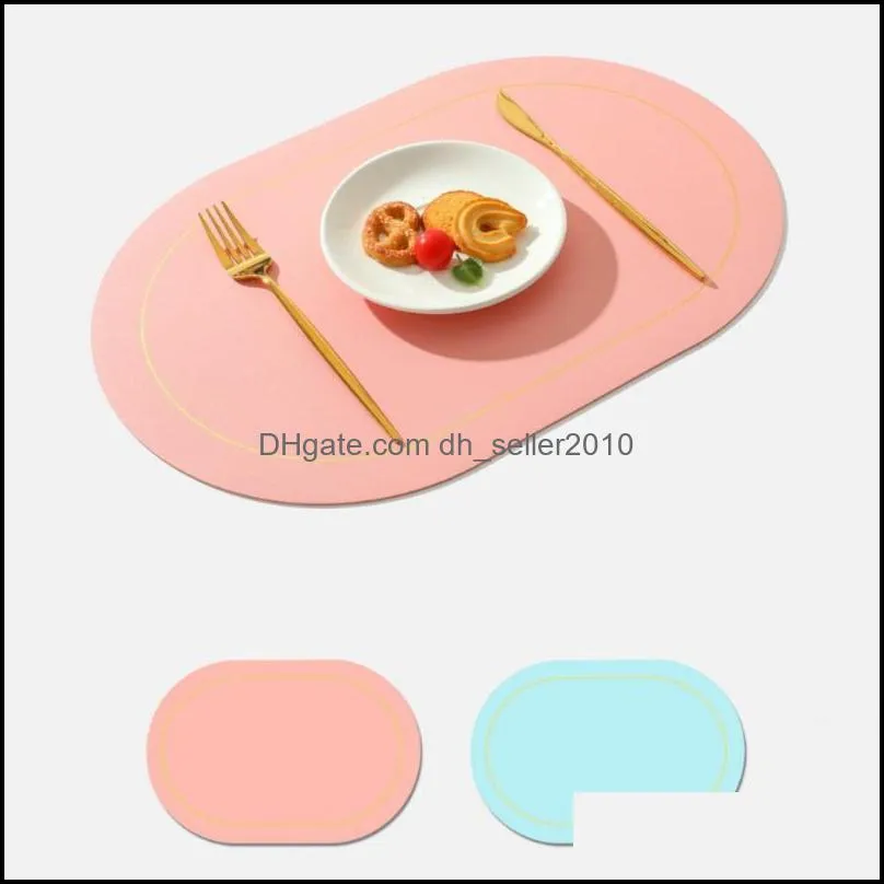 Insulation Oilproof Leather Placemat Western Food Dining Tableware Table Mat Bowl Cup Kitchen Accessories