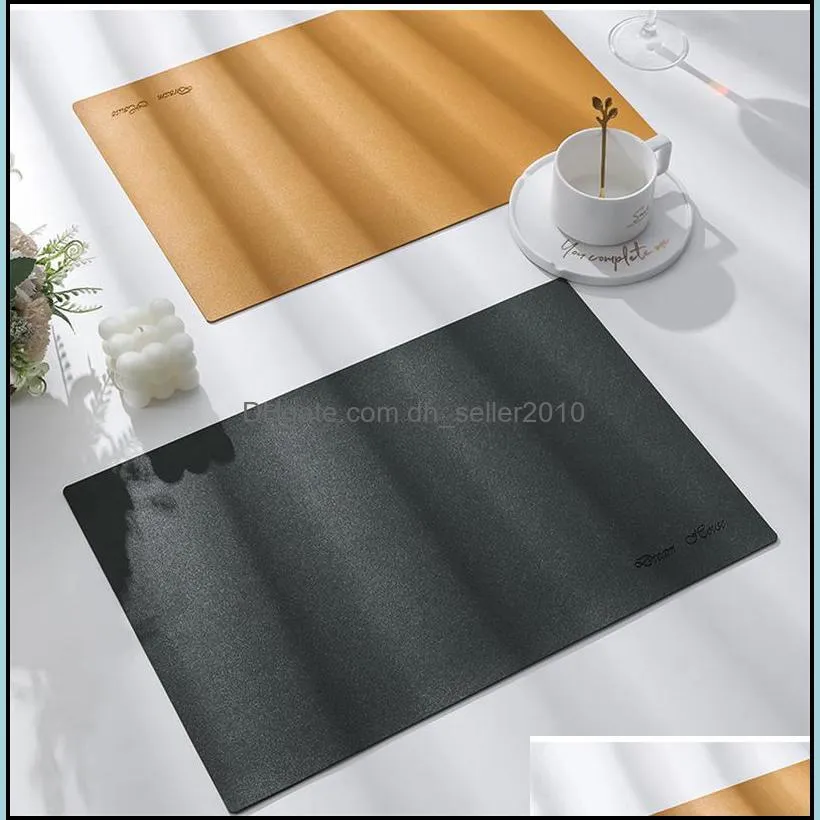 Cilected Nordic Simple Artificial Leather Placemat PU Soft Waterproof And Oil Proof Cutlery Insulation Pad Home Table Decor