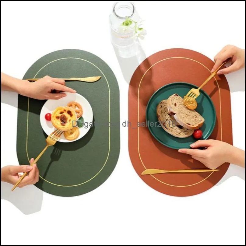 Insulation Oilproof Leather Placemat Western Food Dining Tableware Table Mat Bowl Cup Kitchen Accessories