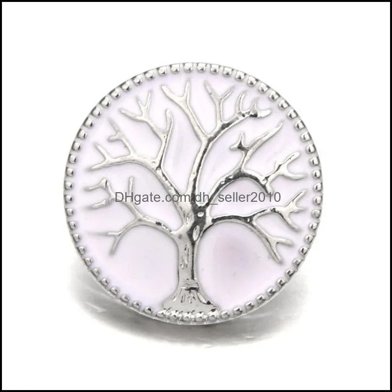 18mm DIY Clasps Tree Of Life Bracelets Necklace Snap Buttons Fashion Jewelry Accessories Components 1 3tz Q2