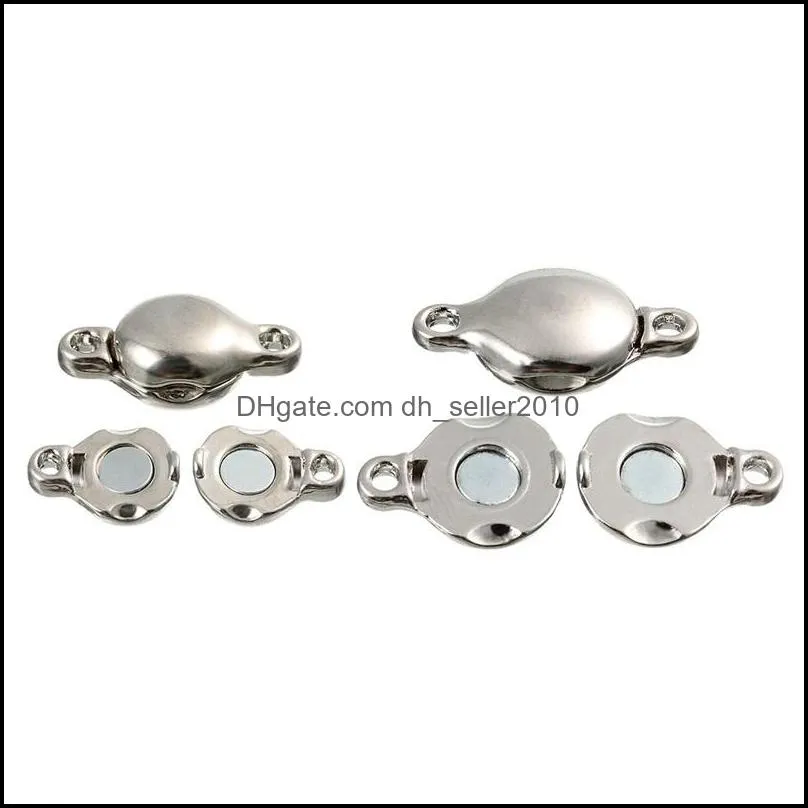 10pcs/lot 8x14/12x20mm Strong Magnetic Clasps for Necklace Bracelets Making Rhodium Plated Buckle Connector