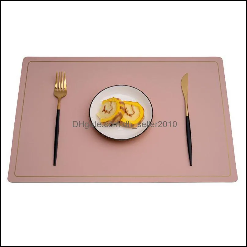 Leather Western Placemat Washable Table Pad Mat Double Sided Tablemats Waterproof Dining Bowl Non-slip Decor Kitchen