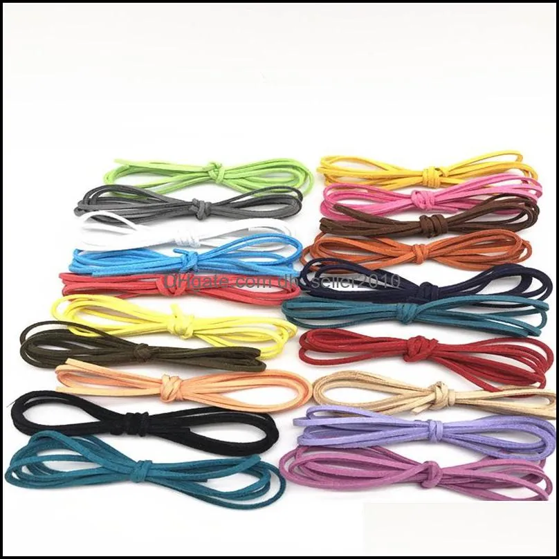5yards/lot 3mm Flat Faux Suede Braided Cord Korean Velvet Leather Handmade Beading Bracelet Jewelry Making Thread String Rope 1217 Q2