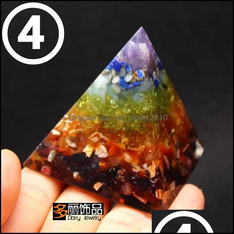 Crushed Stone Crystal 50x50 Pyramid Bags Orgonite Jewelry Display Colorful Ornaments Women Fashion Accessories