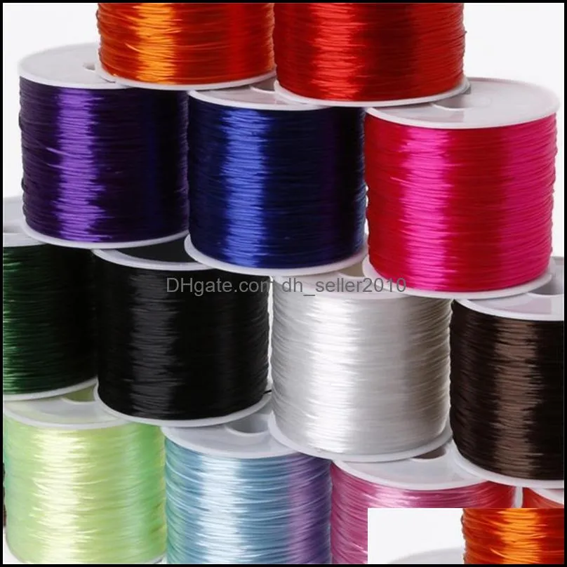 50M/roll 0.7mm Elastic Round Crystal Line Thread Nylon Rubber Stretchy Cord Wire For Jewelry Making Beading Bracelet 14 Colors 1707 Q2