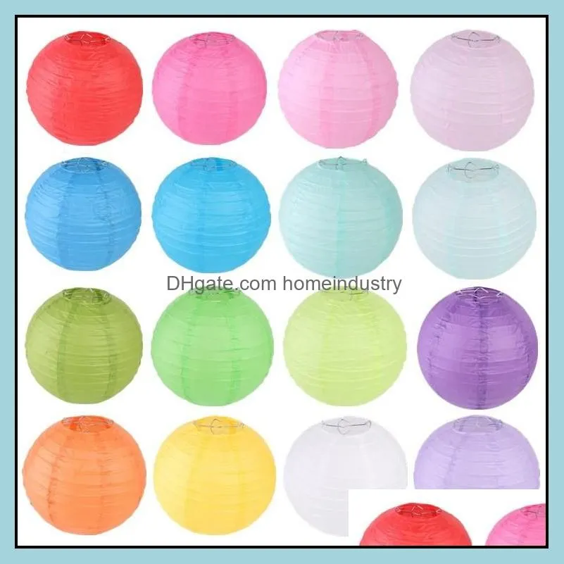 1pc 8inch 20cm multicolor chinese round paper lanterns ball for wedding party hanging lanterns birthday decor babyshower supplies