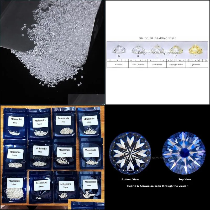 wholesale size price d color round cut lab grown loose moissanites stone small size