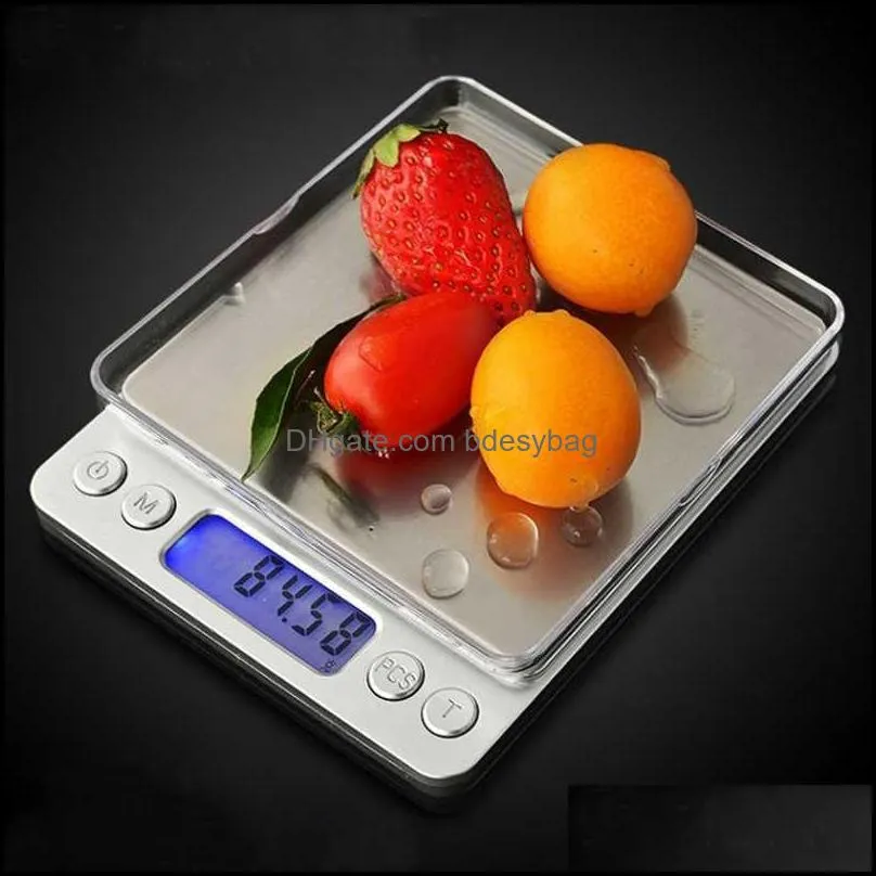 portable electronic food scales 3000g/0.1g postal kitchen jewelry weight balance digital 500g 0.01 precision 210615