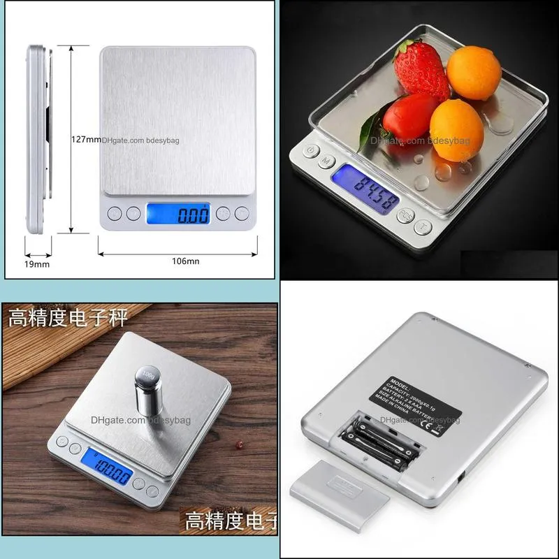 portable electronic food scales 3000g/0.1g postal kitchen jewelry weight balance digital 500g 0.01 precision 210615