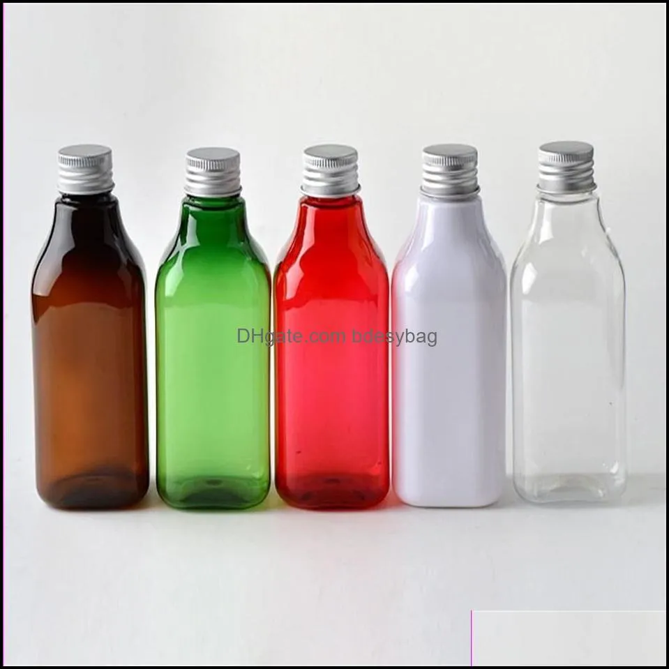 whole- 200ml transparent pet bottle with aluminum cap for cosmetic packaging248p