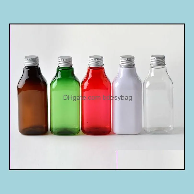 whole- 200ml transparent pet bottle with aluminum cap for cosmetic packaging248p
