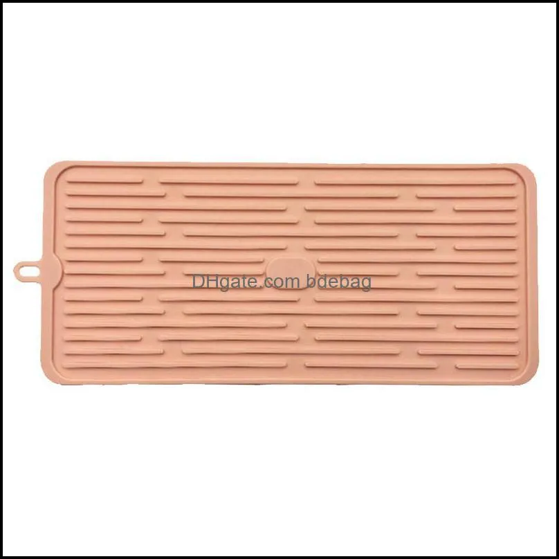 Foldable Silicone Dish Drying Mat Non-Slip Placemat Tableware Drain Pad Insulation Pot Kitchen Accessories