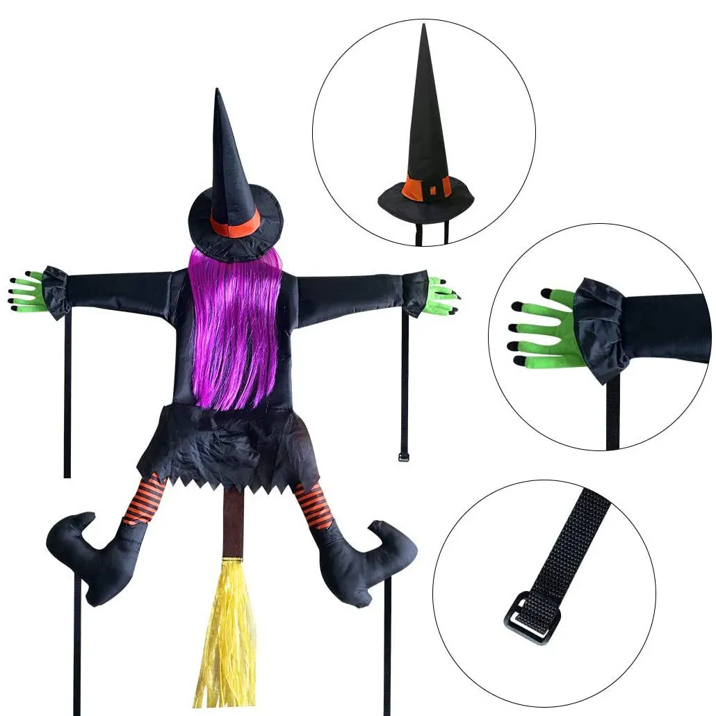 Halloween Toys Witch Doll Courtyard Crashing Into Tree Decoration Funny Door Porch Decors 220924