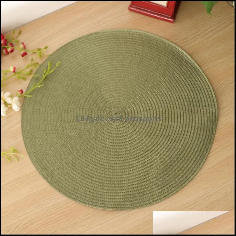 Colorful Round Place Kitchen Dining Table Runner Heat Insulation Non-Slip Washable