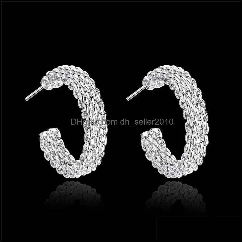 Fashion Charm 925 Sterling Silver Earring For Women Round Stud Earring Christmas Gift Party Wedding Jewelry 1257 T2