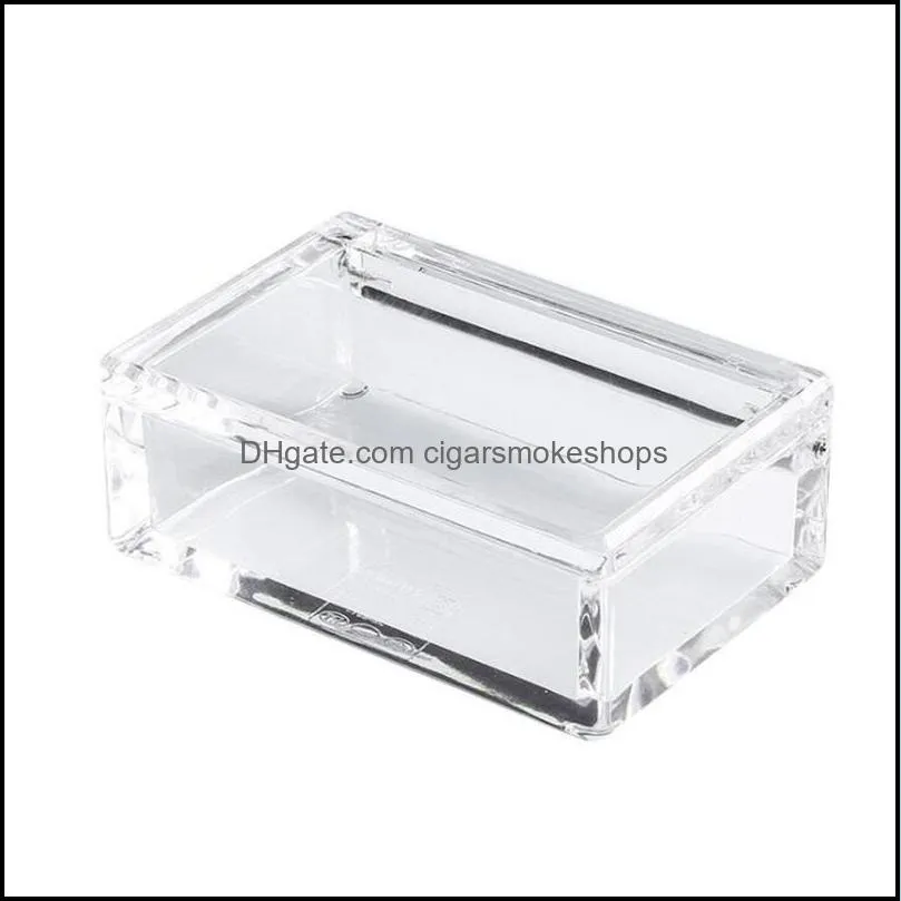 latest portable acrylic preroll tobacco herb cigarette holder case transparent desktop display luxury innovative design box container