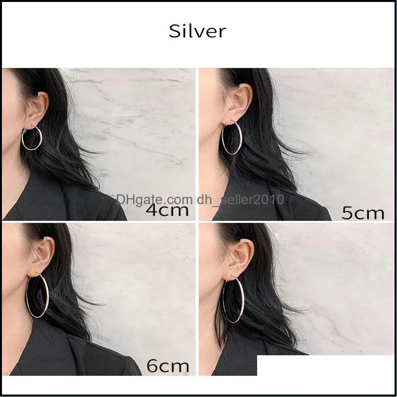 1 Pair Small Hoop Earrings 925 Sterling Silver Circle Pendientes Hoop Earrings for Women Men AreteEarring Ear Bone Buckle 774 Z2