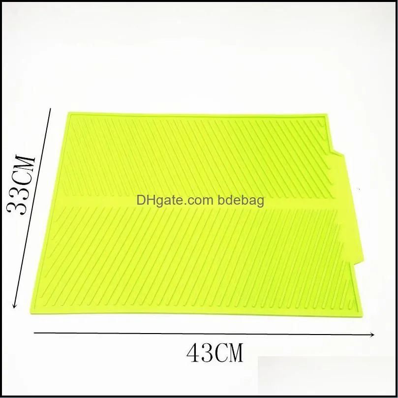 324G Large Silicone Draining Pad Kitchen Multi-Functional Heat Insulation Drying Mat Supplies